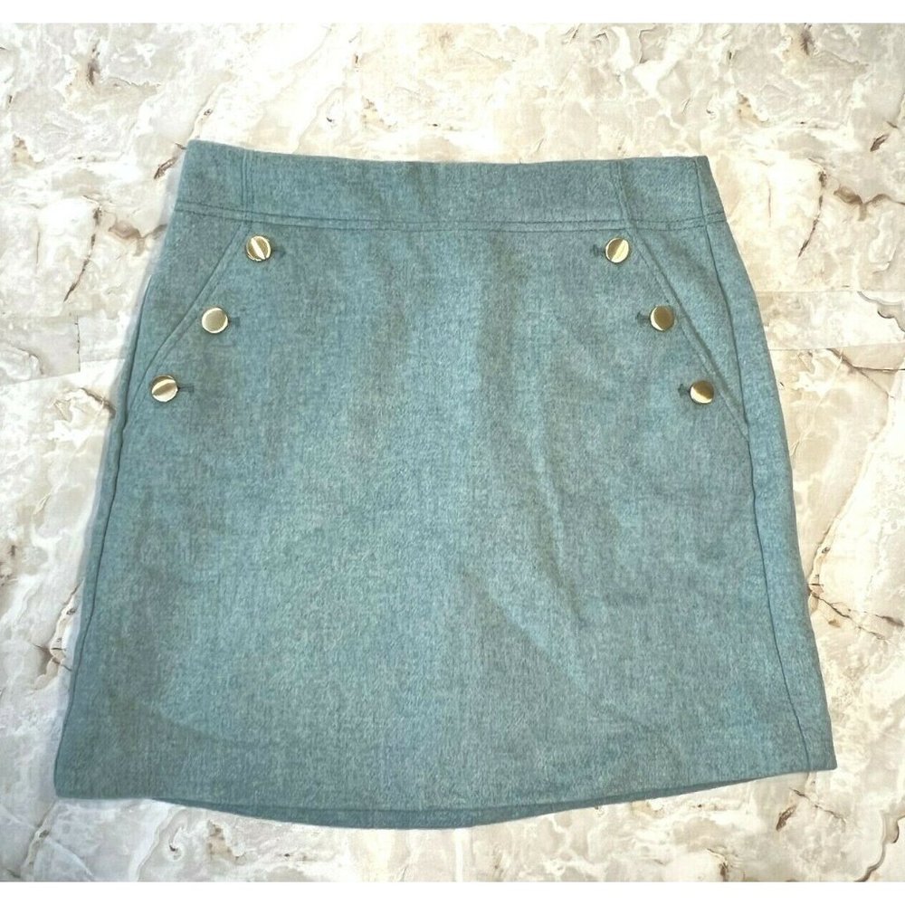 Loft Mini‎ skirt  pocket side buttons wool blend size 6